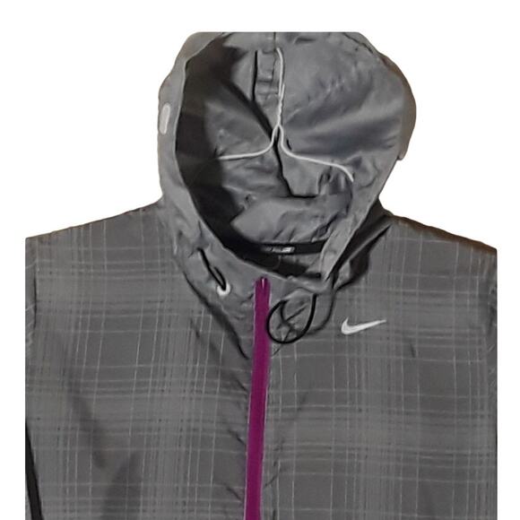 Nike Phenom Vapor Running Jacket Women's Small Gray Hooded Reflective - Picture 3 of 10